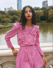 Mae Top Carmine Check