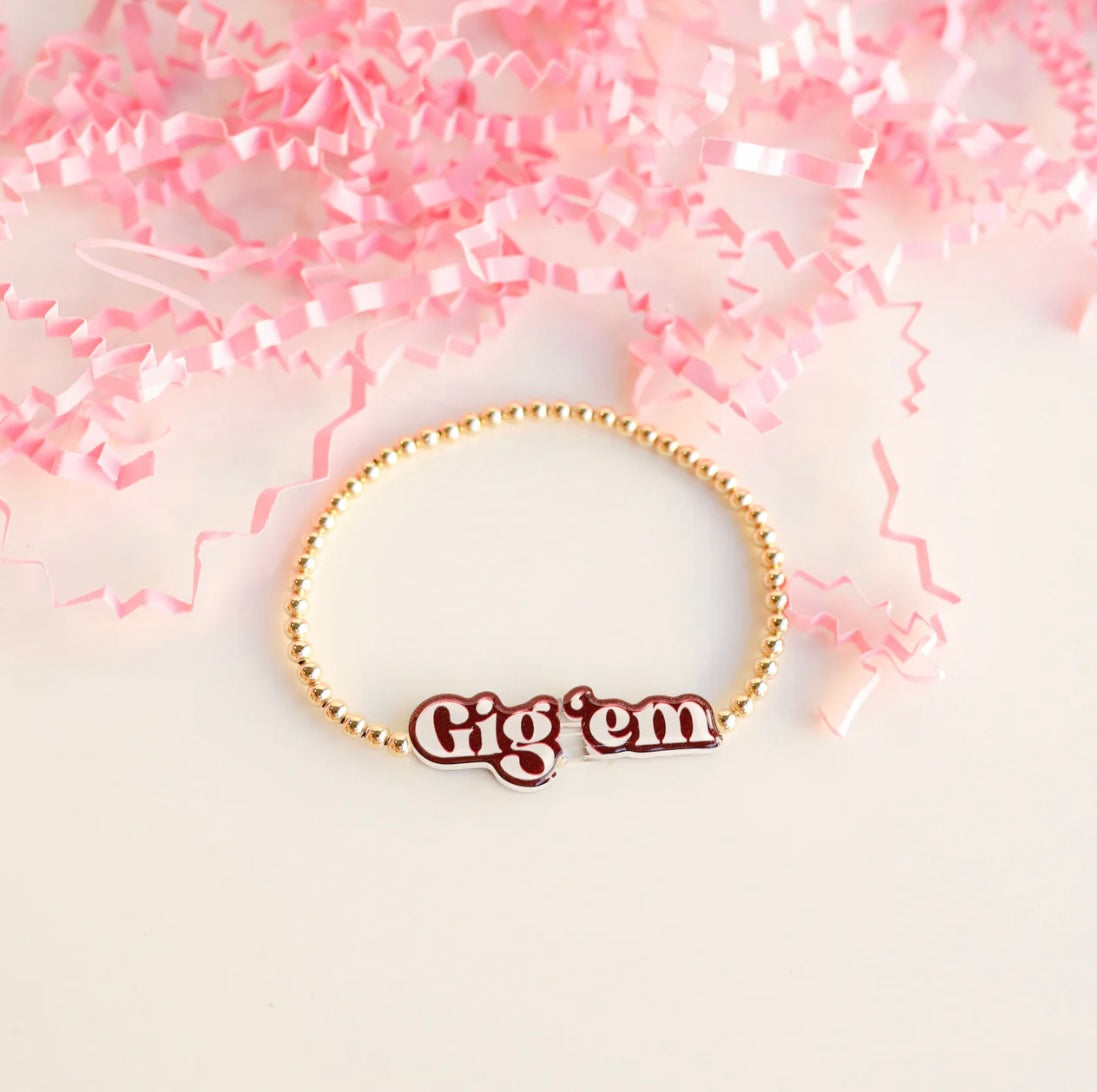 Gig Em Bracelet