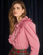 Mae Top Carmine Check