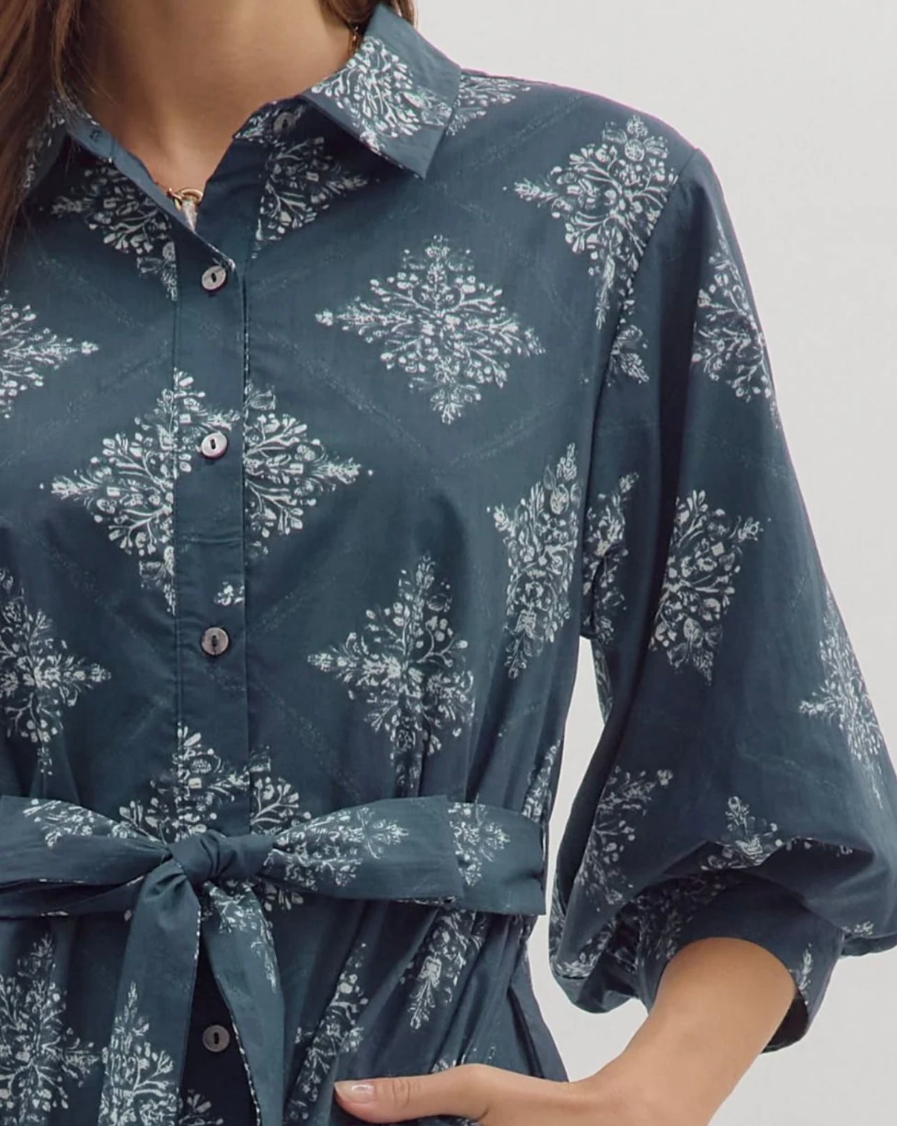 Navy Button Down Mini Dress