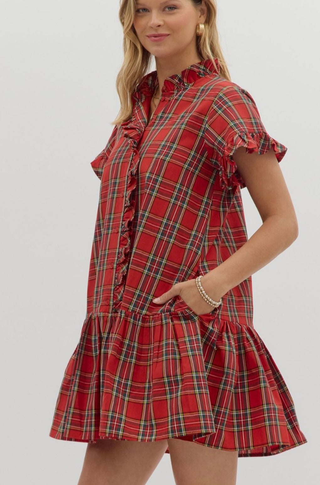 Merry Plaid Mini Dress