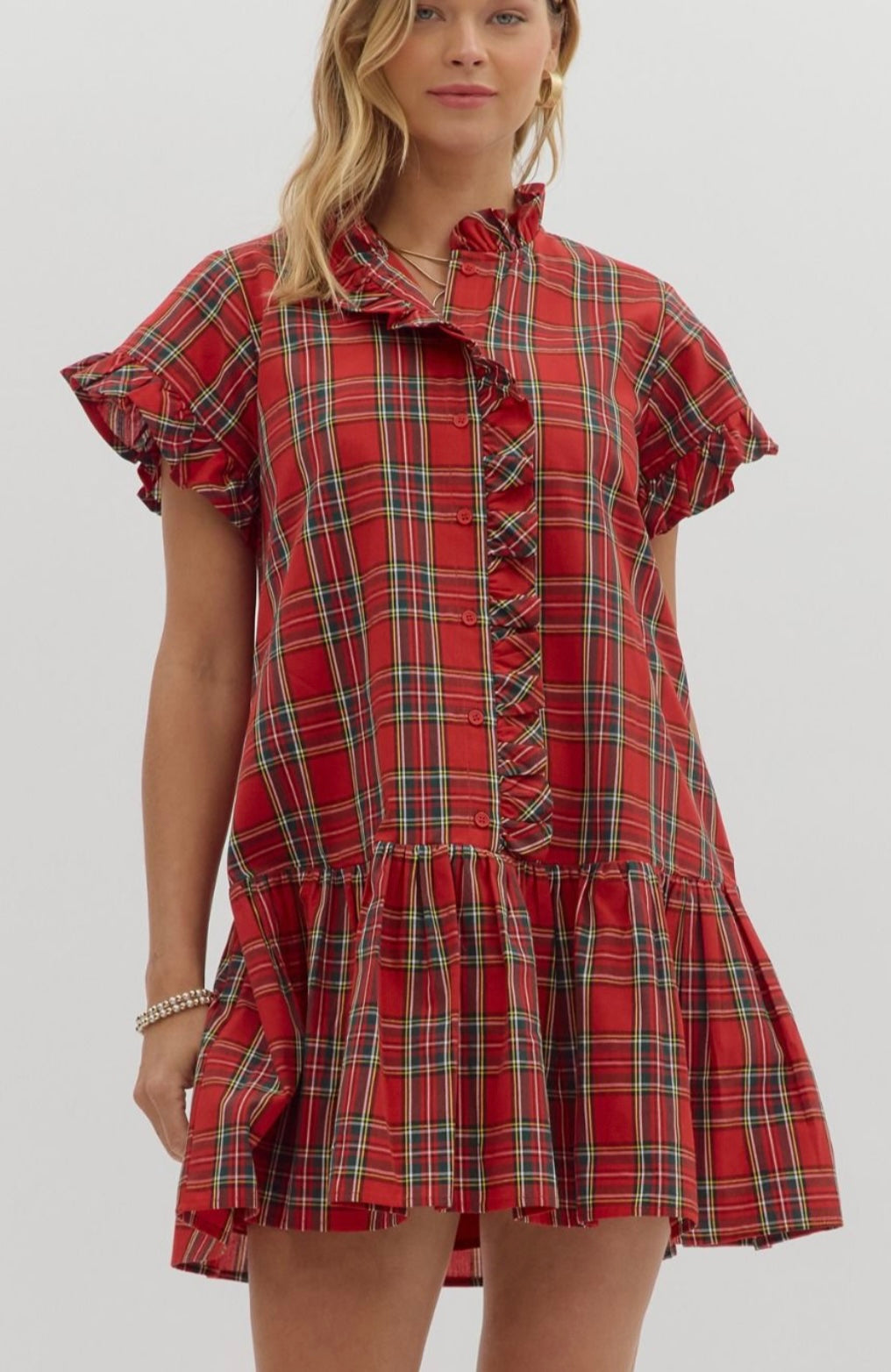 Merry Plaid Mini Dress