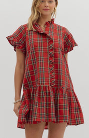 Merry Plaid Mini Dress