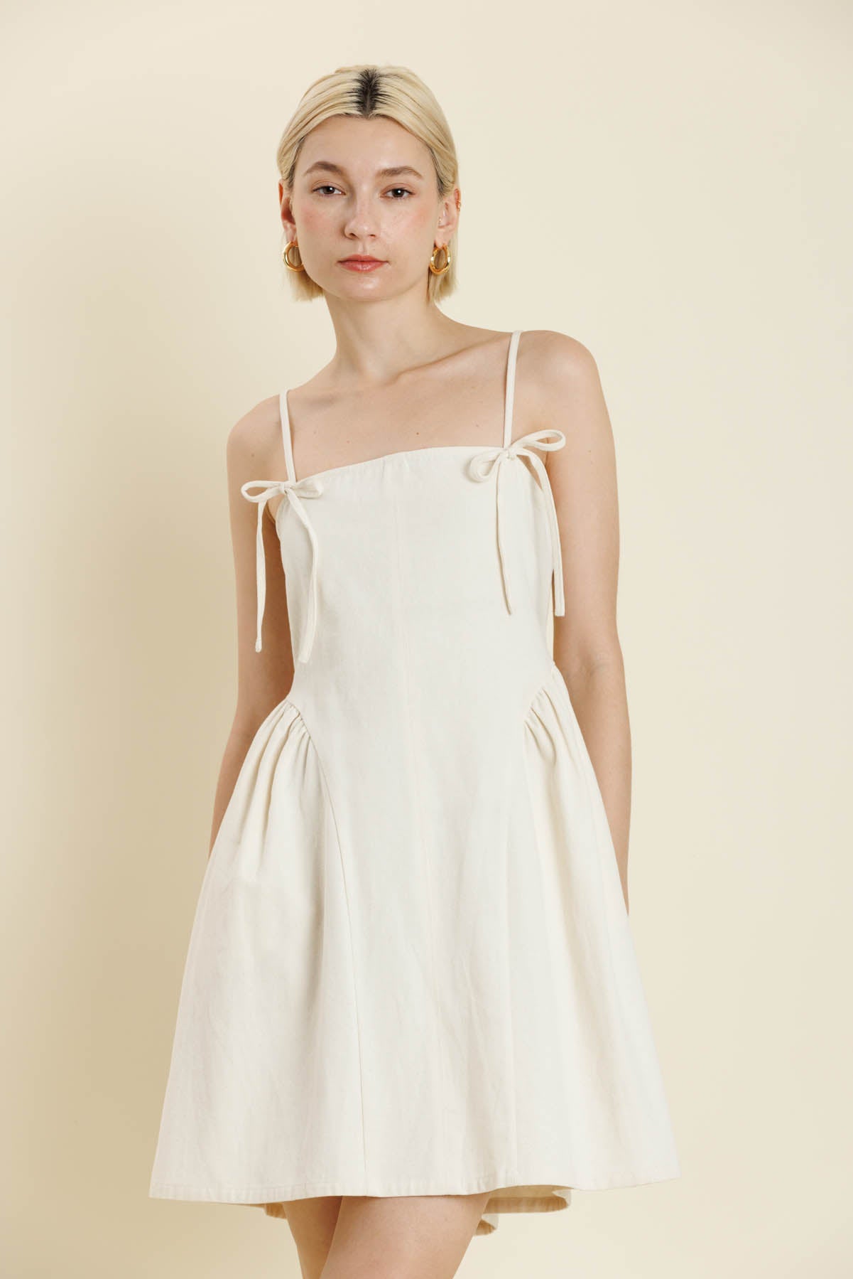 Bow Trim Mini Dress
