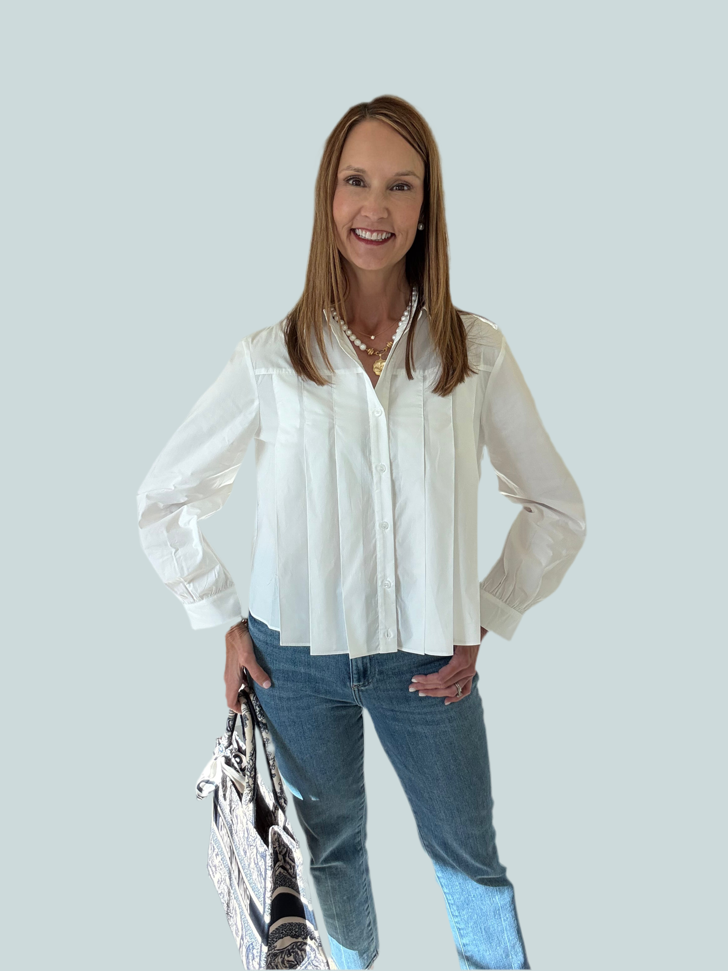 White Pleated Top