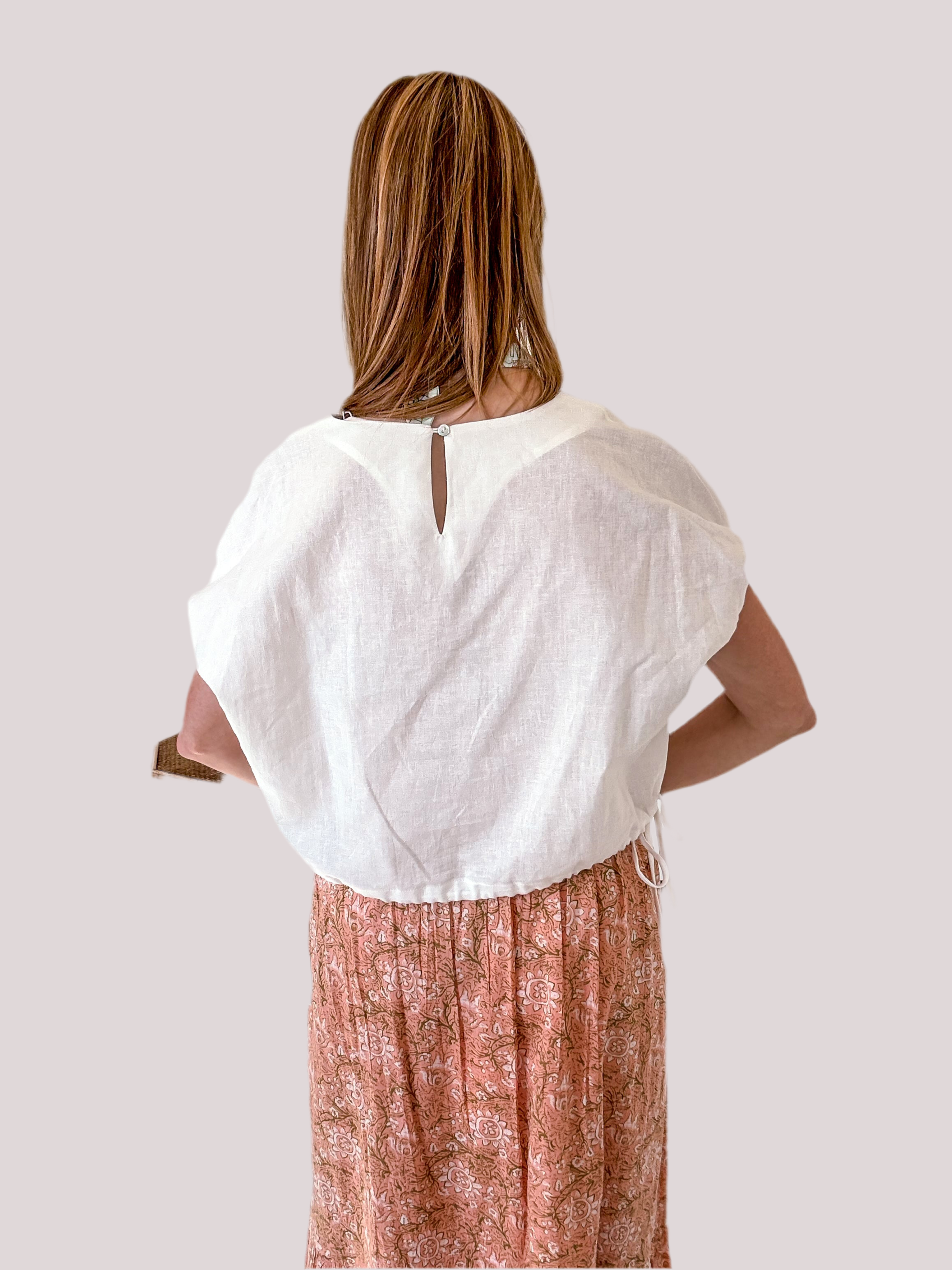 White Crew Neck Top