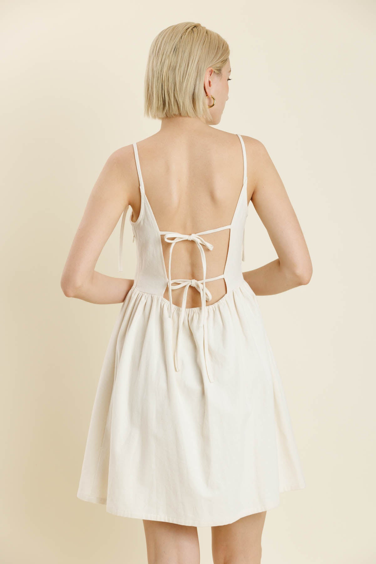 Bow Trim Mini Dress