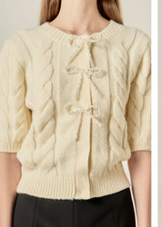 Pearl Bow Sweater Top