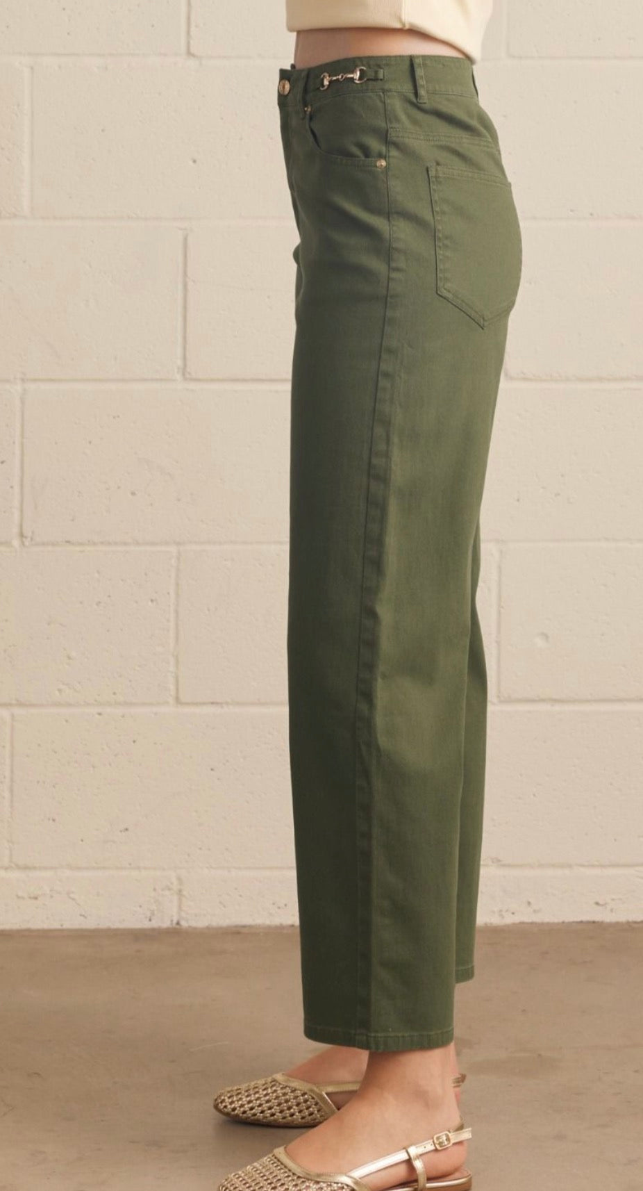 Olive Horsebit Pant