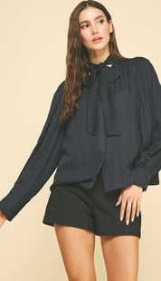 Black Tie Neck Top