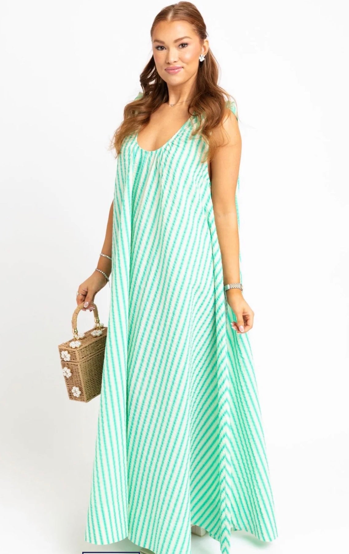 Seersucker Scoop Maxi Dress MD
