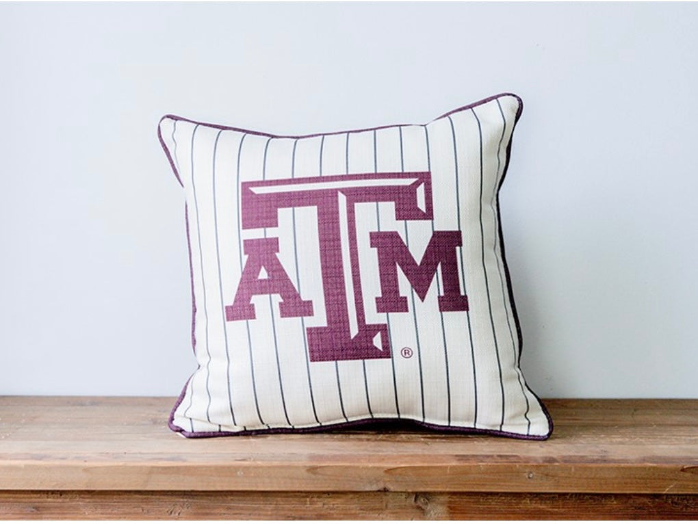 A&M Pinstripe Pillow