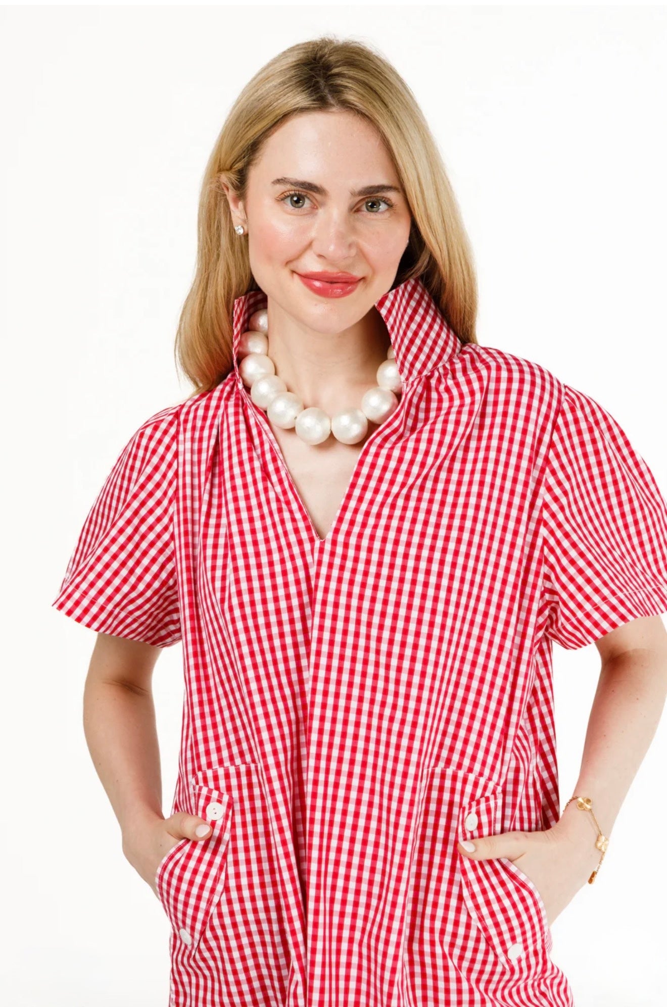 Brooke Red Gingham Dress