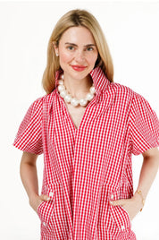 Brooke Red Gingham Dress