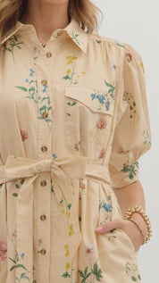 Ecru Floral Dress