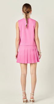 Pink Sleeveless Mini Dress