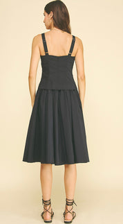 Blue/Black Midi Dress