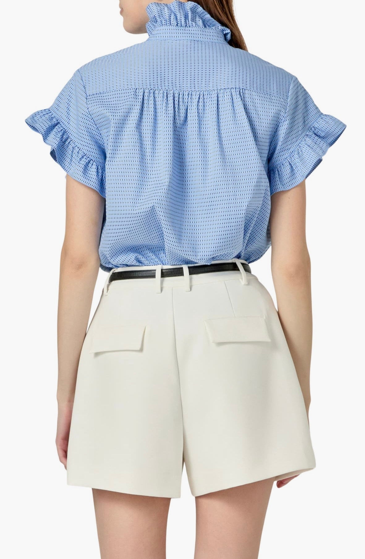 Blue Ruffle Shirt