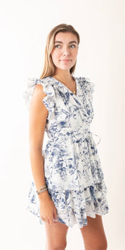 Toile Ruffle Dress