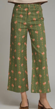 Green Floral Pants