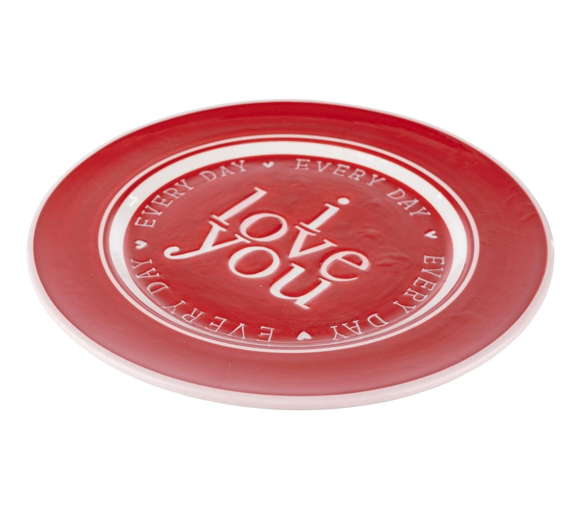 Red Everyday Love You Plate