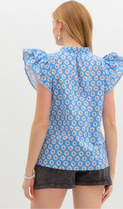 Blue Floral Top