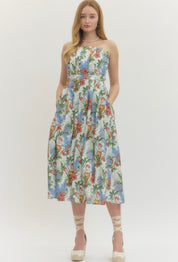 Floral Fun Strapless Dress