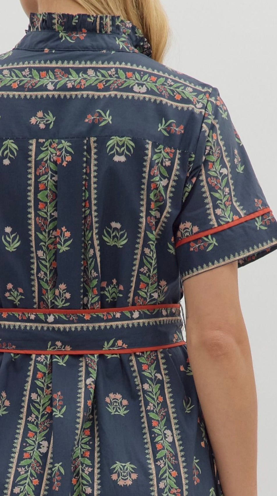 Floral Vine Navy Dress