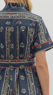 Floral Vine Navy Dress