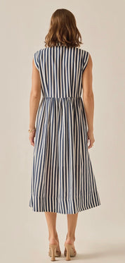 Navy Stripe Love Midi Dress