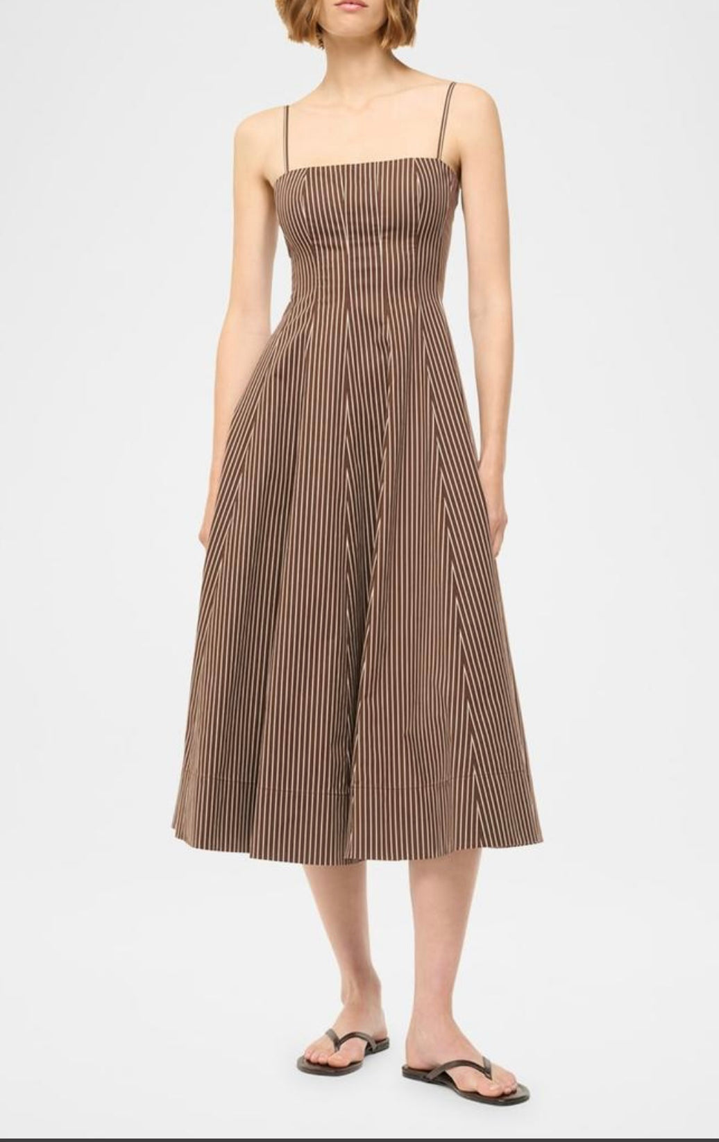 Brown And White Maxi Dress