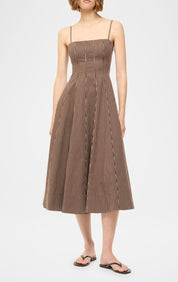 Brown And White Maxi Dress