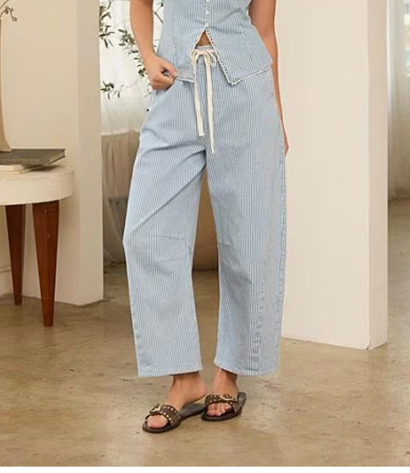 Striped Barrel Pant