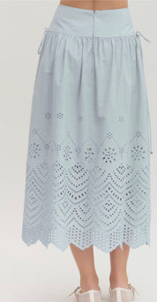 Sky Blue Eyelet Skirt