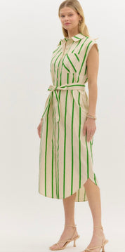 Green Striped Tennis Dress