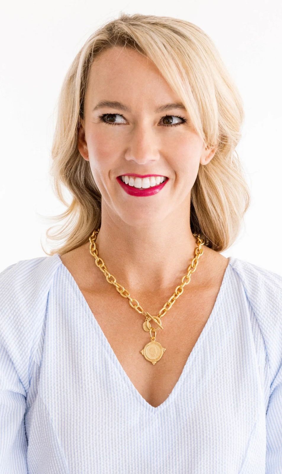 Gold Coin Toggle Necklace