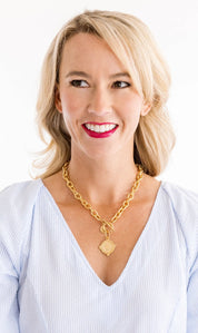 Gold Coin Toggle Necklace