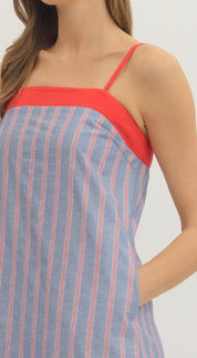 USA Pinstripe Maxi Dress