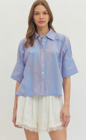 Blue Preppy Top