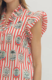Red Stripe Top