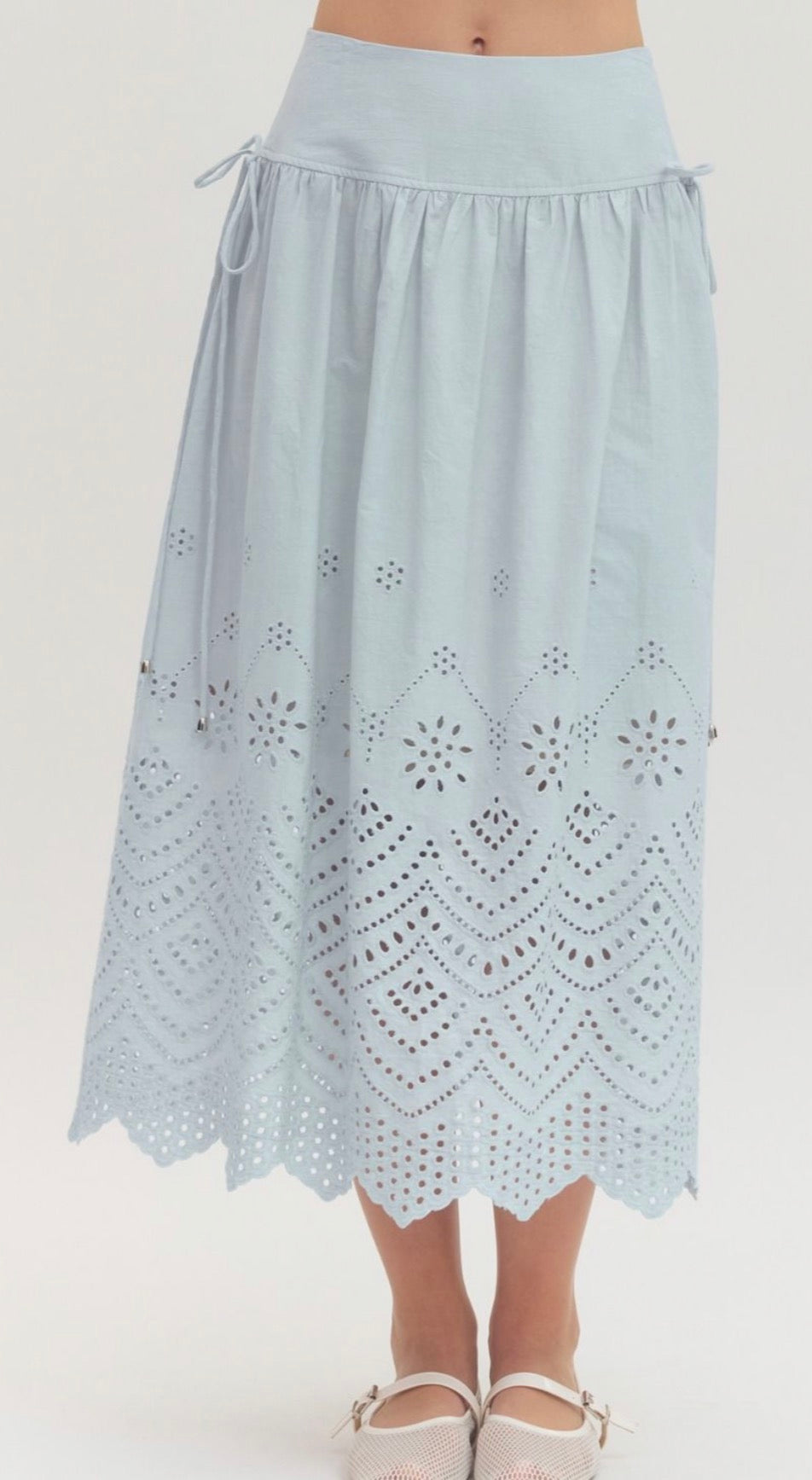 Sky Blue Eyelet Skirt