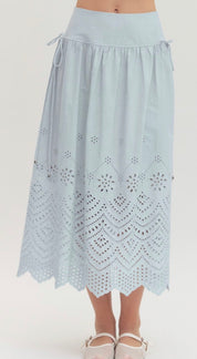 Sky Blue Eyelet Skirt