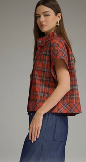 Foxcroft Plaid Top