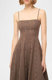 Brown And White Maxi Dress