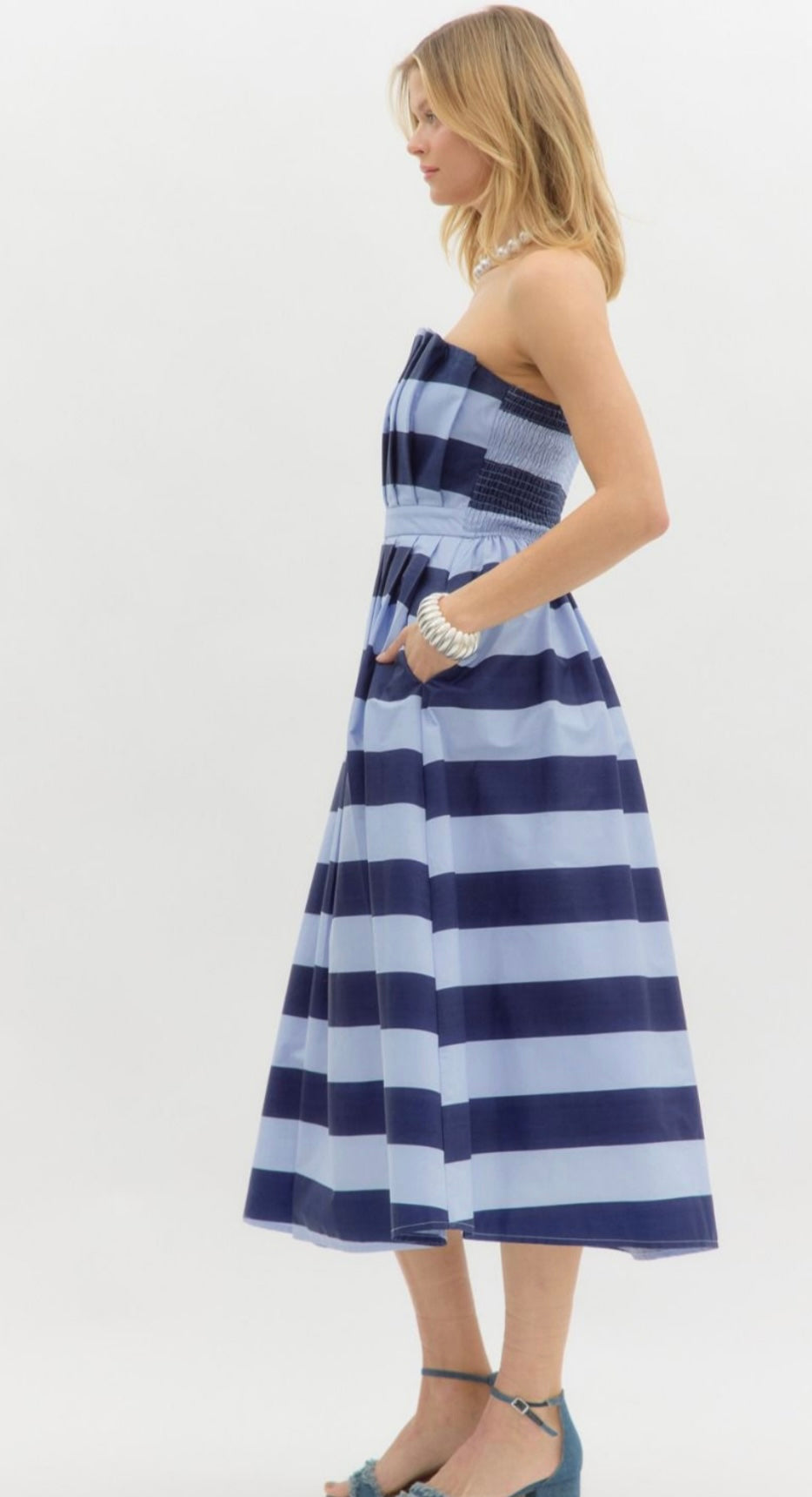 Navy/Blue Striped Dress