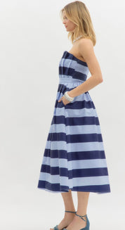 Navy/Blue Striped Dress