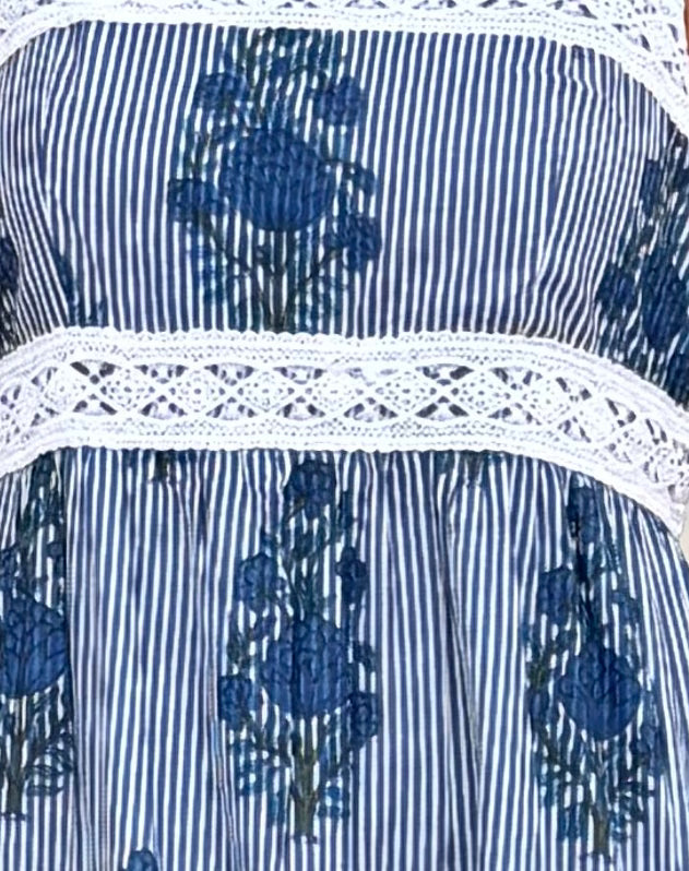 Navy Block Stripe Dress