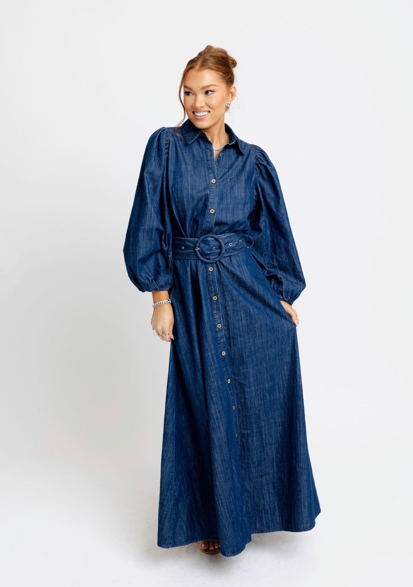 Denim Puff Sleeve Dress