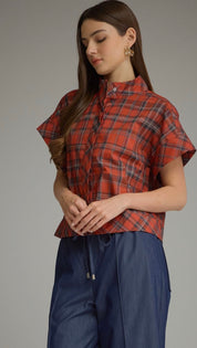 Foxcroft Plaid Top