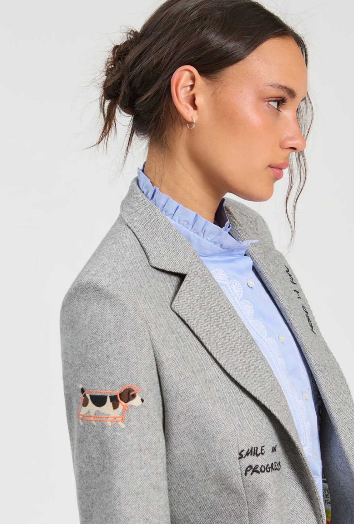 Light Gray Printed Jacket